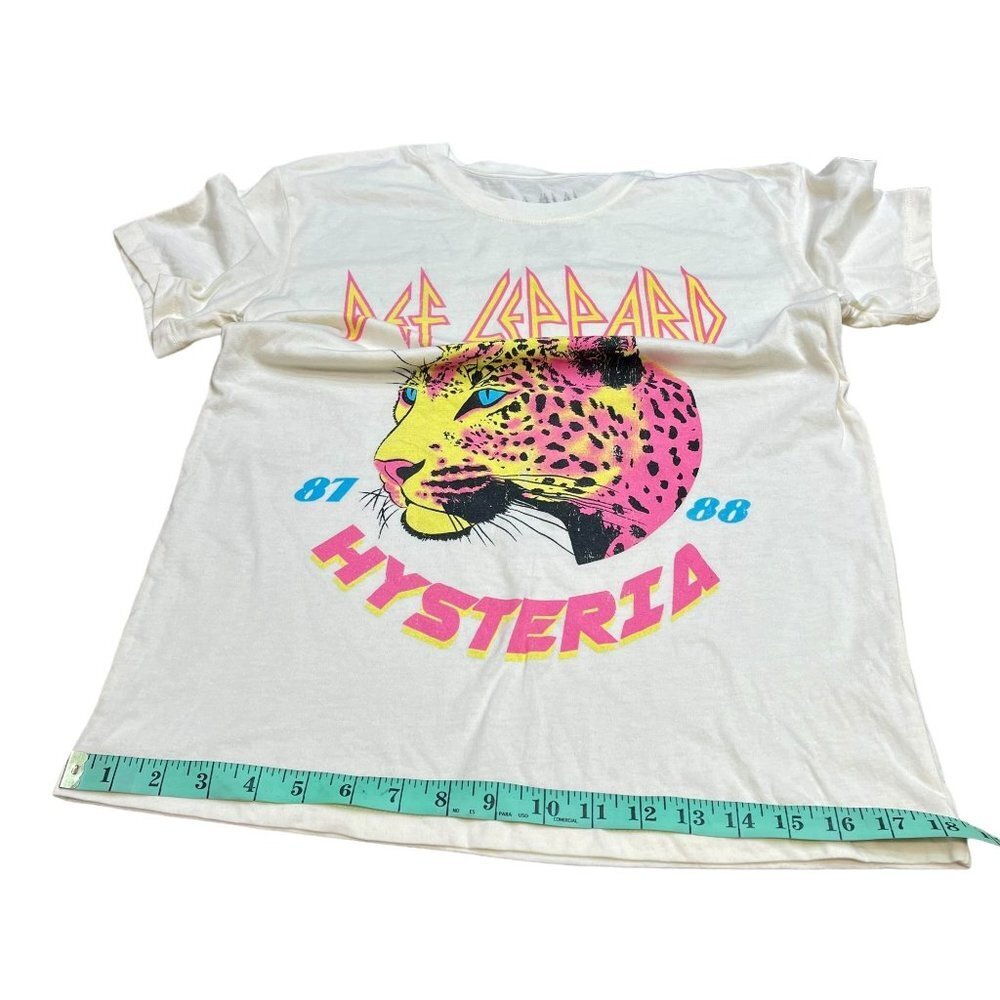 Goodie Two Sleeves Unisex Cream Def Leppard 87 88 Hysteria Rock T-Shirt Tee S - Picture 6 of 9